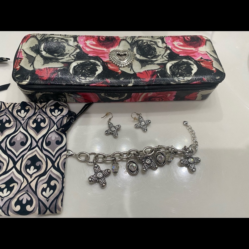Brighton bracelet, earrings, jewelry box.